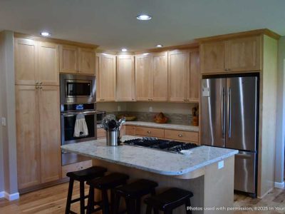 Brown Kitchen Cabinet Installation
